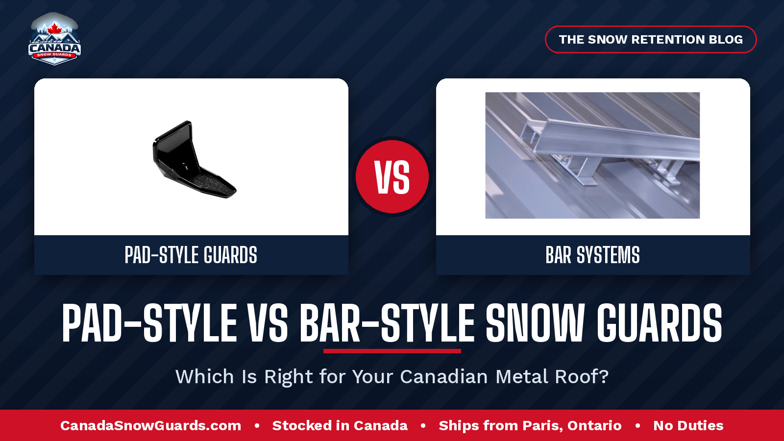 Pad-Style vs Bar-Style Snow Guards: Which Is Right for Your Canadian Metal Roof?