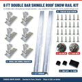 6 ft Double Bar Shingle Roof Snow Rail Kit – (2) SnoBars + (6) Double Bar Shingle Brackets (Canada)
