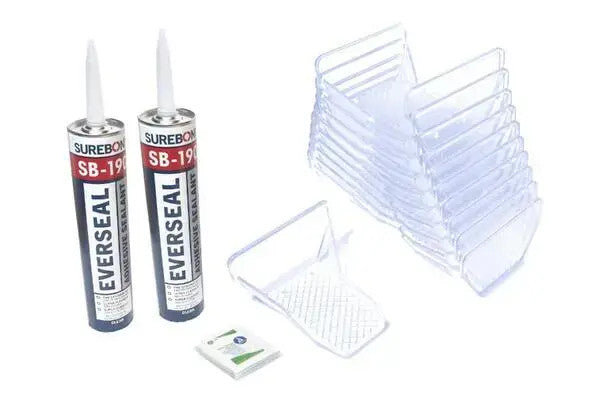 SnoBlox Ace glue-down jumbo snow guard 20 pack kit with two tubes of SB-190 adhesive, ships from Canada