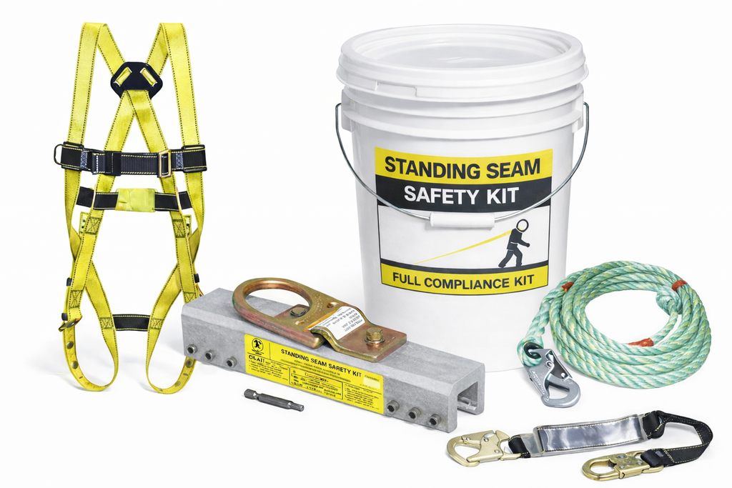 Professional Standing Seam Safety Kit: Specialized Fall Arrest for Roof Maintenance