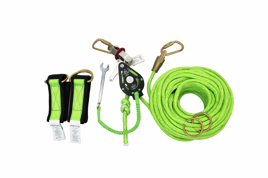 Frontline horizontal lifeline rope and integrated aluminum stainless steel tensioner detail