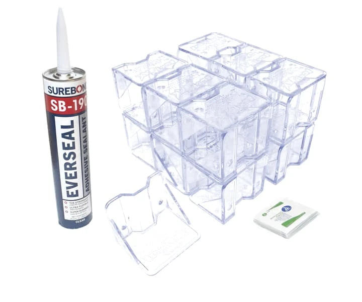 IceJax I adhesive-mounted snow guard 25 pack kit with SB-190 adhesive and wipes, ships from Canada