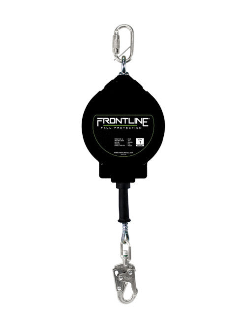 Frontline RPG cable self-retracting lifeline with steel snap hook end