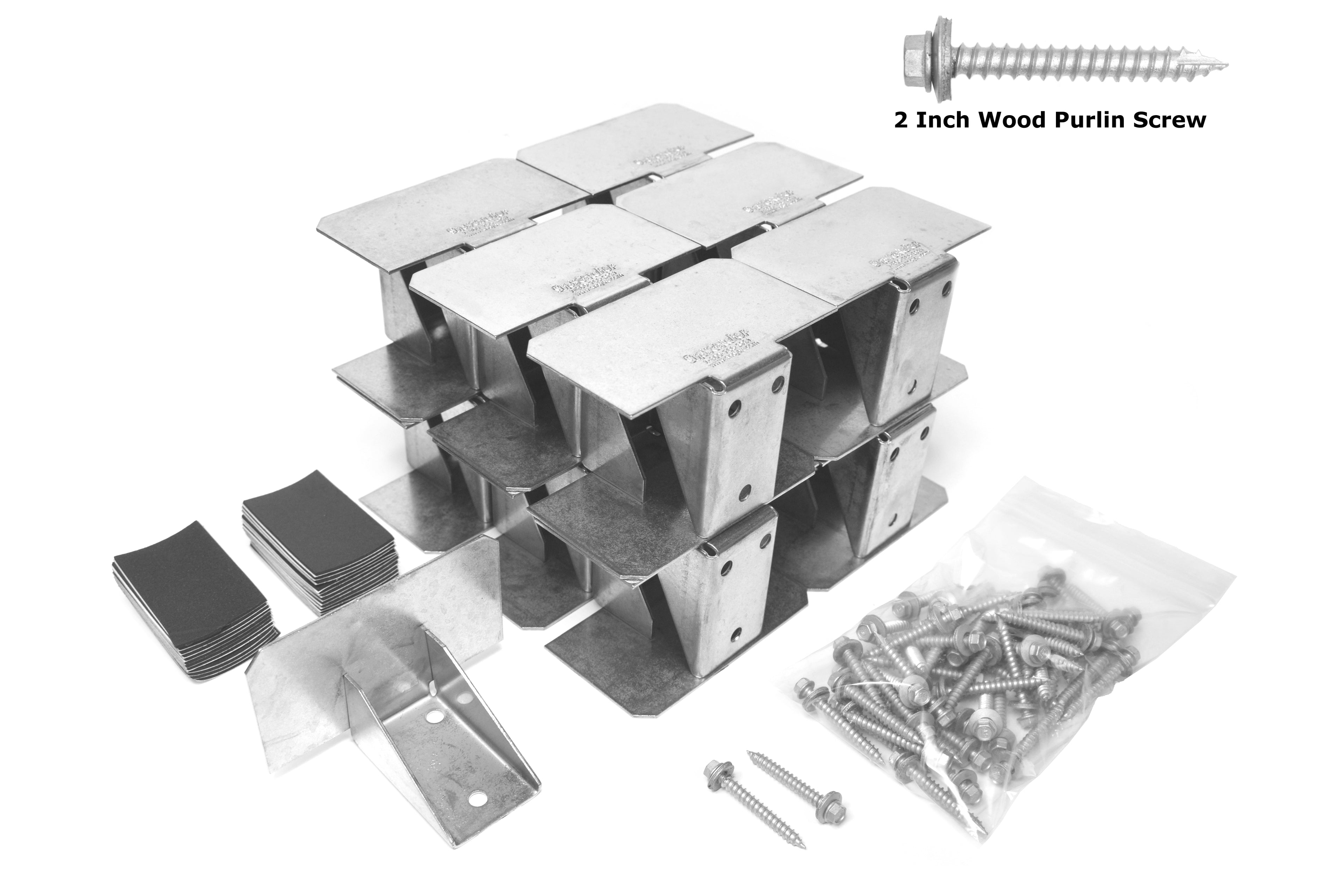 SnowCatchers stainless steel snow guard 25-piece kit with screws and gasket tape for metal roofs