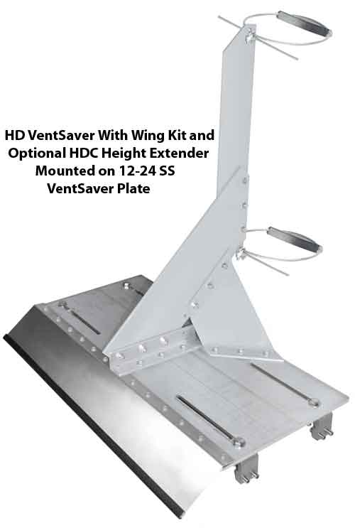 HD VentSaver With HDC Height Extender On 12-24 Standing Seam Plate