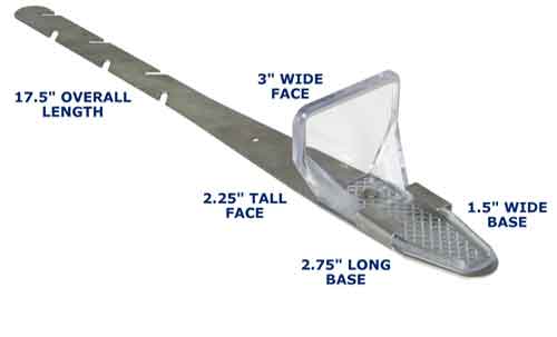 SlateGuard dimensions – 3 in x 2.5 in face, 1.75 in x 17.5 in strap