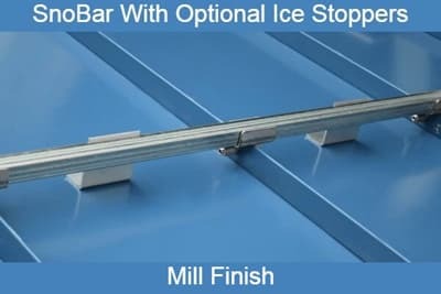 SnoBar Galvanized Snow Rails for Standing Seam Metal Roofs (6 Foot)
