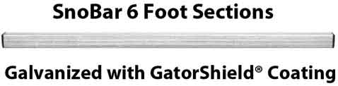 6 ft Galvanized SnoBar – Snow Rail/BAR ONLY (No Clamps)